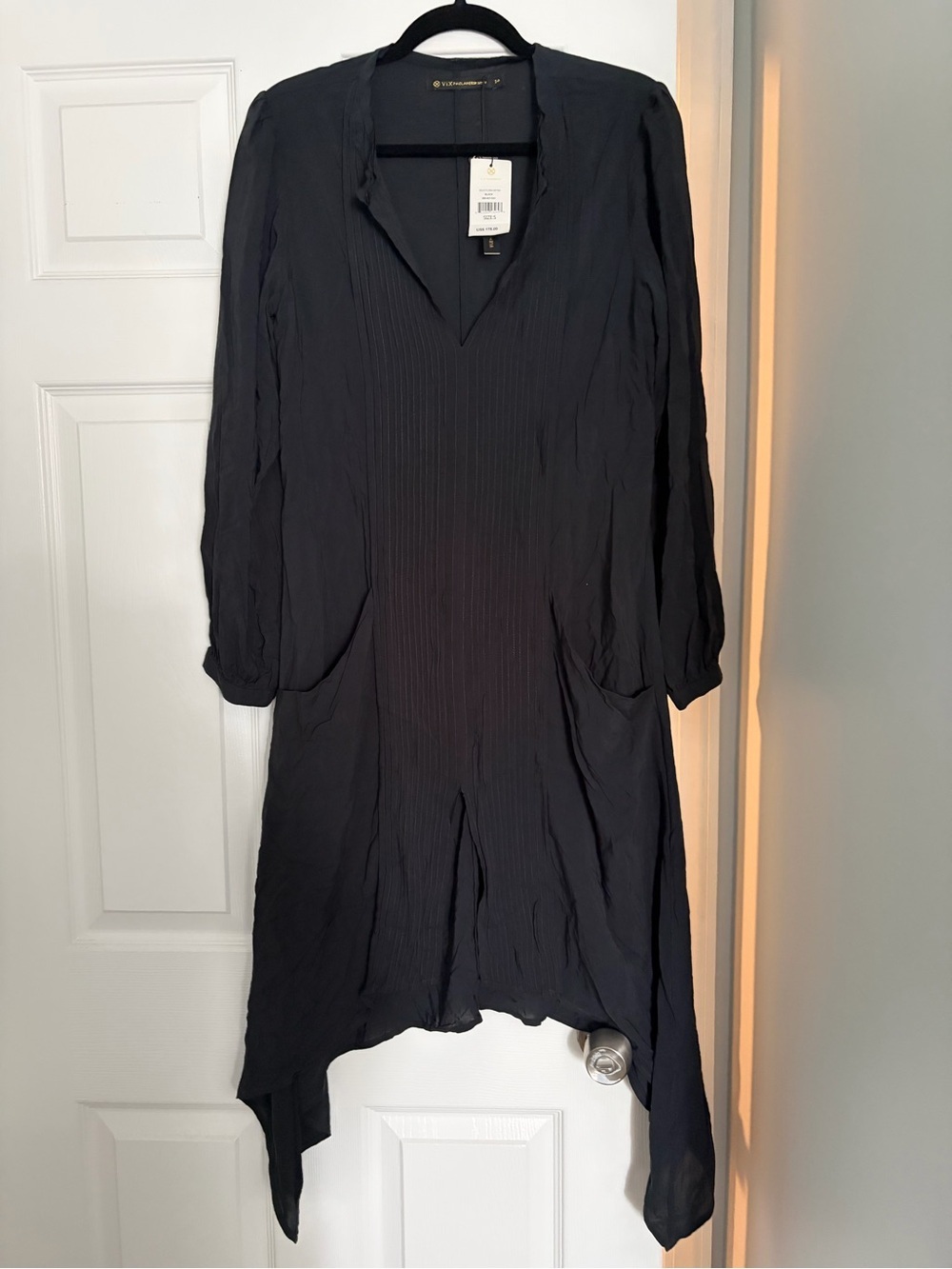 Vix Paul Hermanny Resortwear Black Caftan Swim Coverup Tunic Size Small NWT